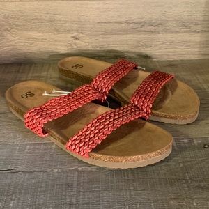 SO Jeanna Womens Strappy Sandals Red